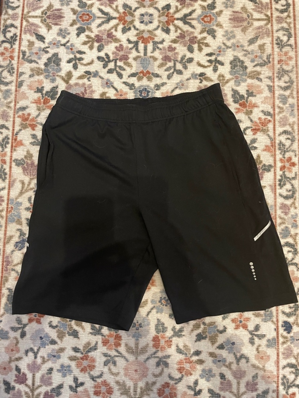Balance Collection Black Men's Athletic Shorts with Reflective Accents